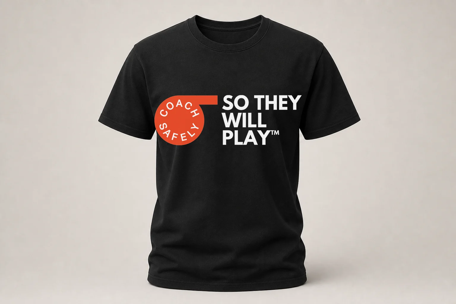Black Coach Safely t-shirt with So They Will Play logo